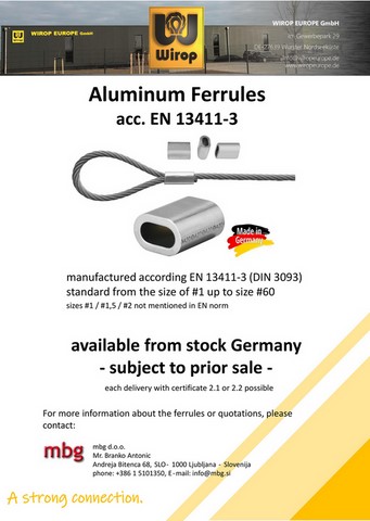 Aluminum Ferrules acc. EN 13411-3