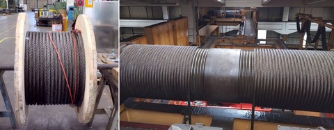 Posebna jeklena žična vrv premera 35 mm, dolžine 250 m, zamenjana 07.06.2024